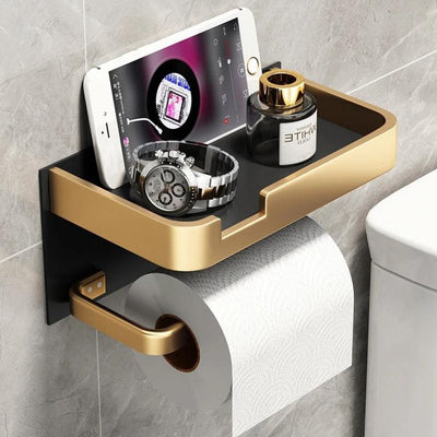 Modern Wall-Mount Toilet Paper Holder – Metal Finish