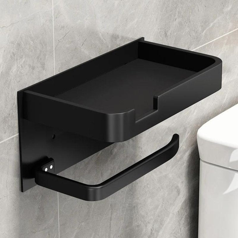 Modern Wall-Mount Toilet Paper Holder – Metal Finish