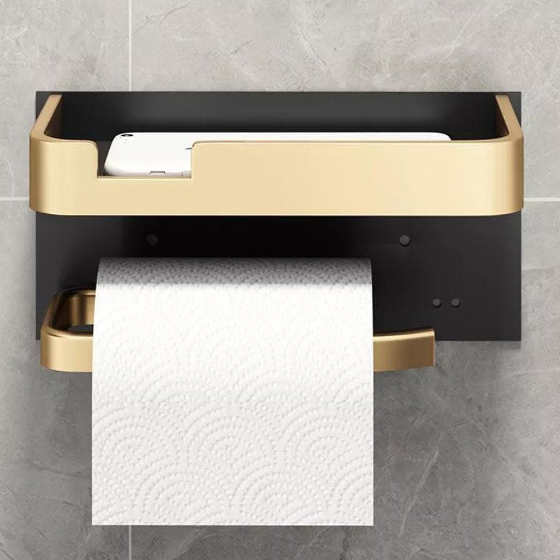 Modern Wall-Mount Toilet Paper Holder – Metal Finish