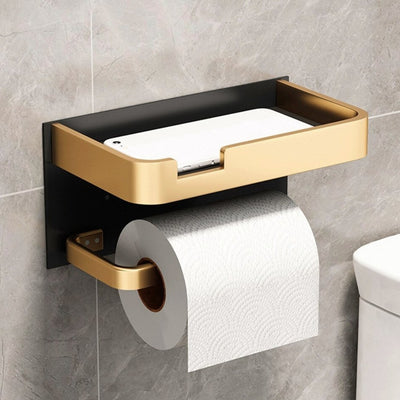 Modern Wall-Mount Toilet Paper Holder – Metal Finish