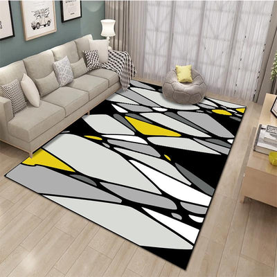 Modern Minimalist Geometric Area Rug for Living Room