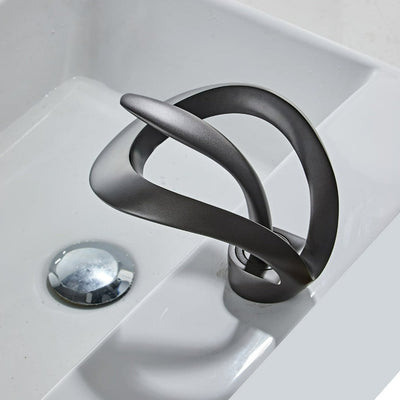 Brushed Gold Waterfall Bathroom Sink Faucet