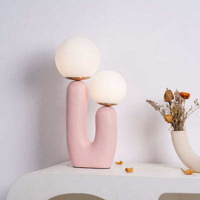 Modern Glass and Resin Table Lamp