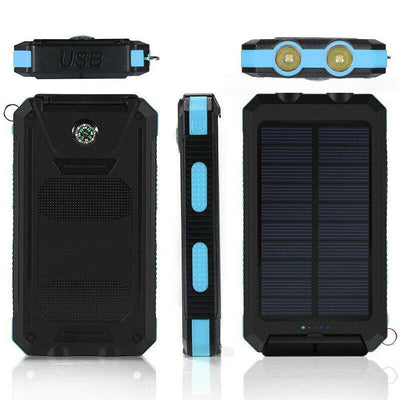 Waterproof Solar Power Bank with LED Flashlight