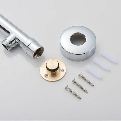 Wall-Mounted Rainfall Shower Head with Adjustable Arm and Hose