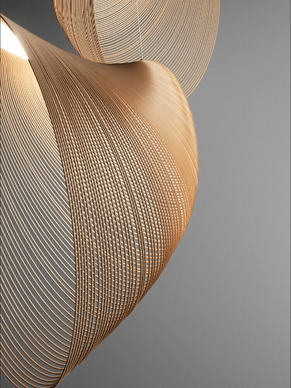 Natural Wood Hanging Pendant Light Fixture