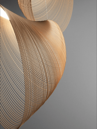 Natural Wood Hanging Pendant Light Fixture