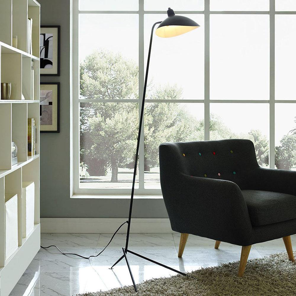 Modern Black Tripod Floor Lamp for Living Room
