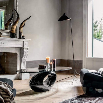 Modern Black Tripod Floor Lamp for Living Room