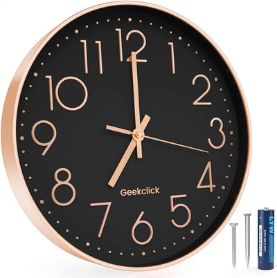 Silent Quartz Wall Clock with 3D Numbers