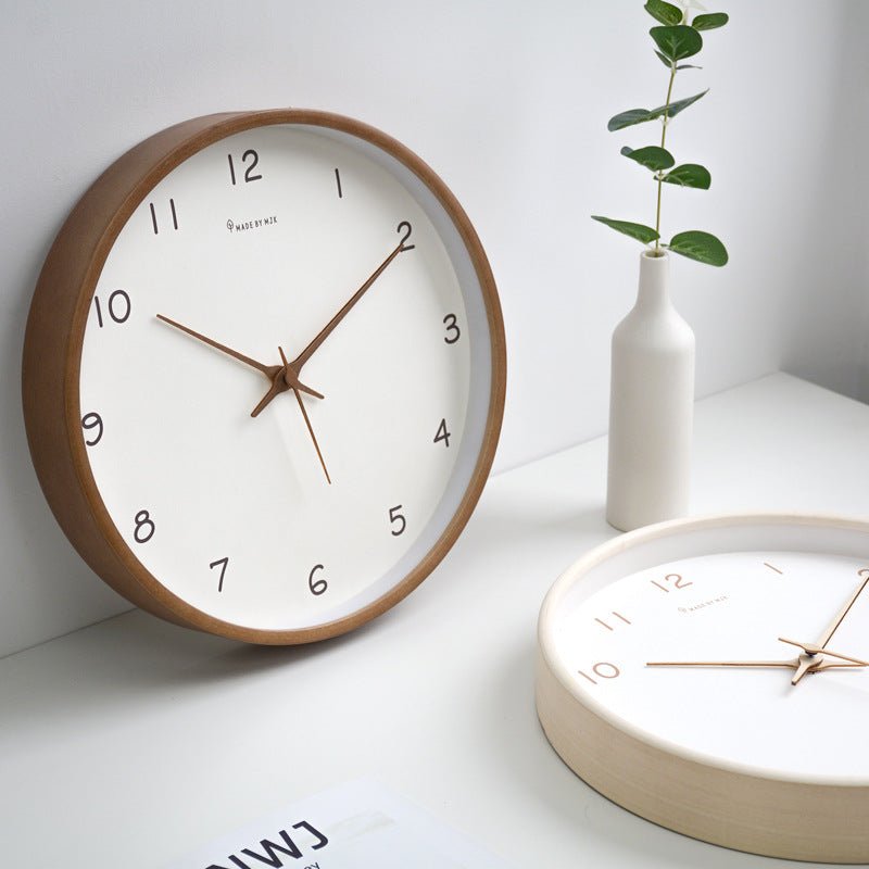 Silent Solid Wood Analog Wall Clock