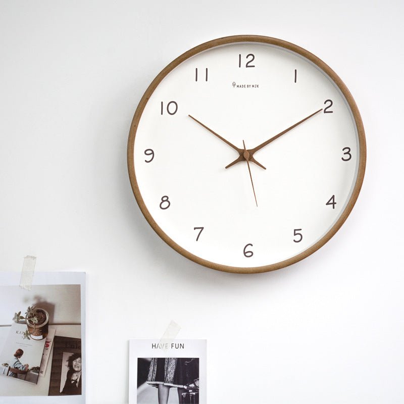 Silent Solid Wood Analog Wall Clock