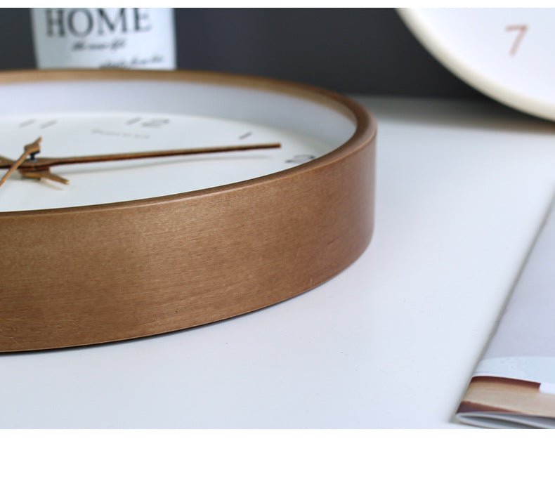 Silent Solid Wood Analog Wall Clock