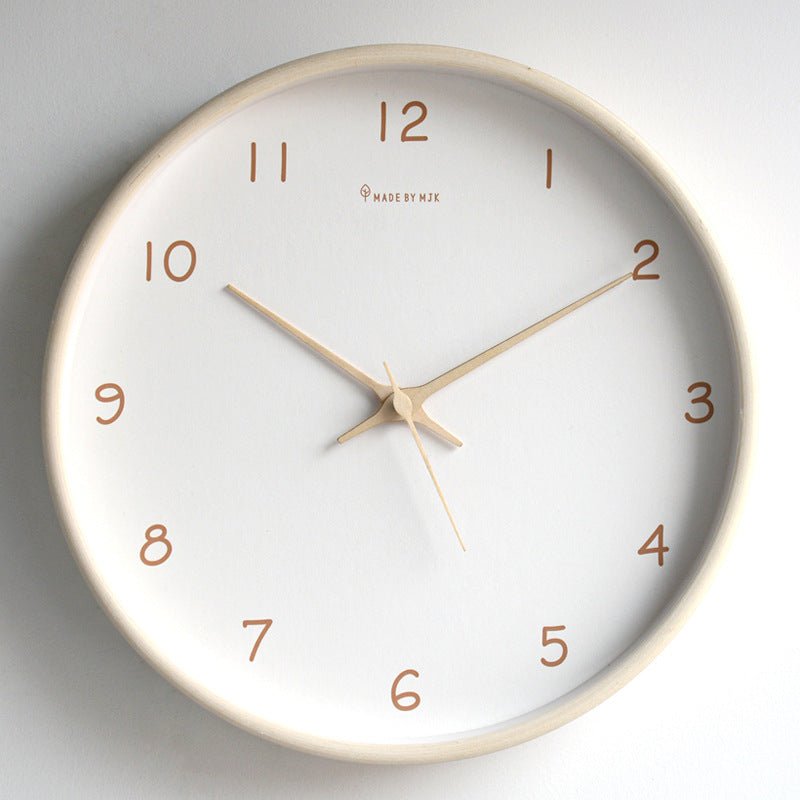 Silent Solid Wood Analog Wall Clock