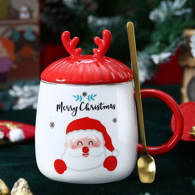 Christmas Ceramic Mug with Festive Lid
