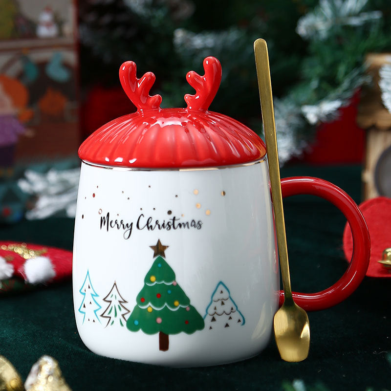 Christmas Ceramic Mug with Festive Lid