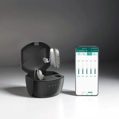 Bluetooth Rechargeable Hearing Aids with Noise Reduction
