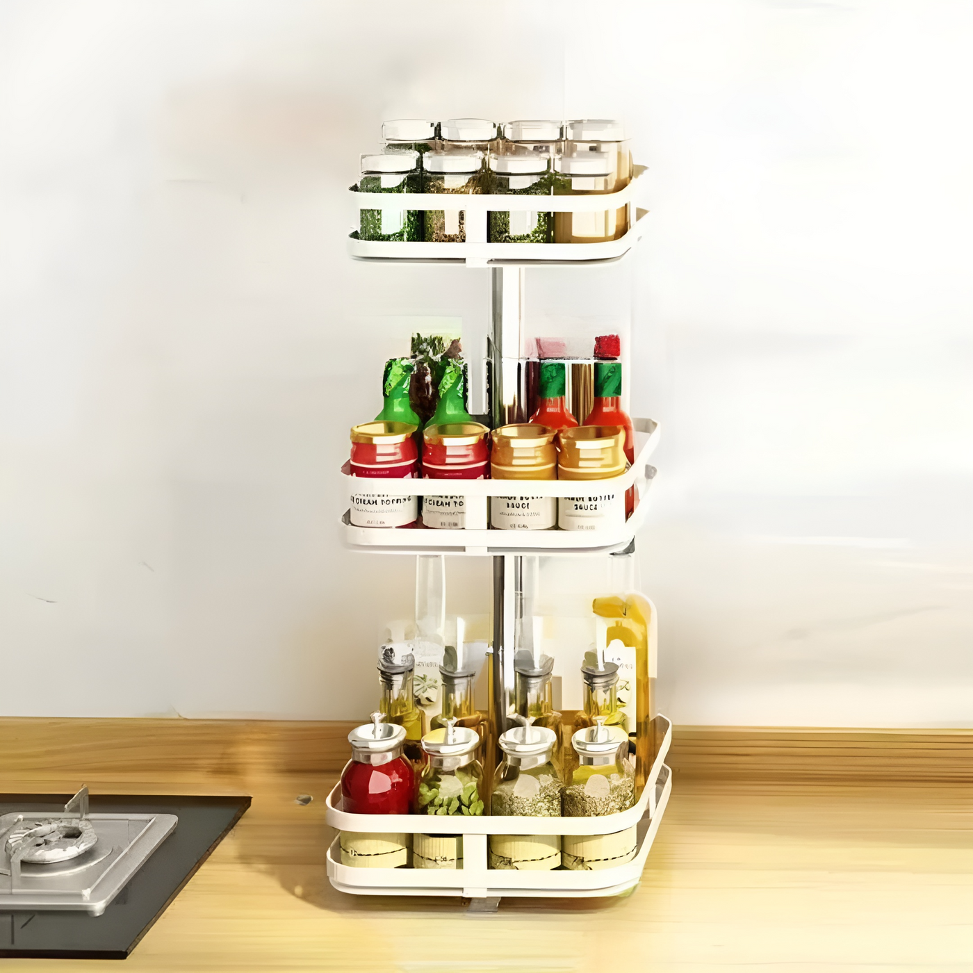 360° Rotating Ingot Rack for Kitchen Cabinets
