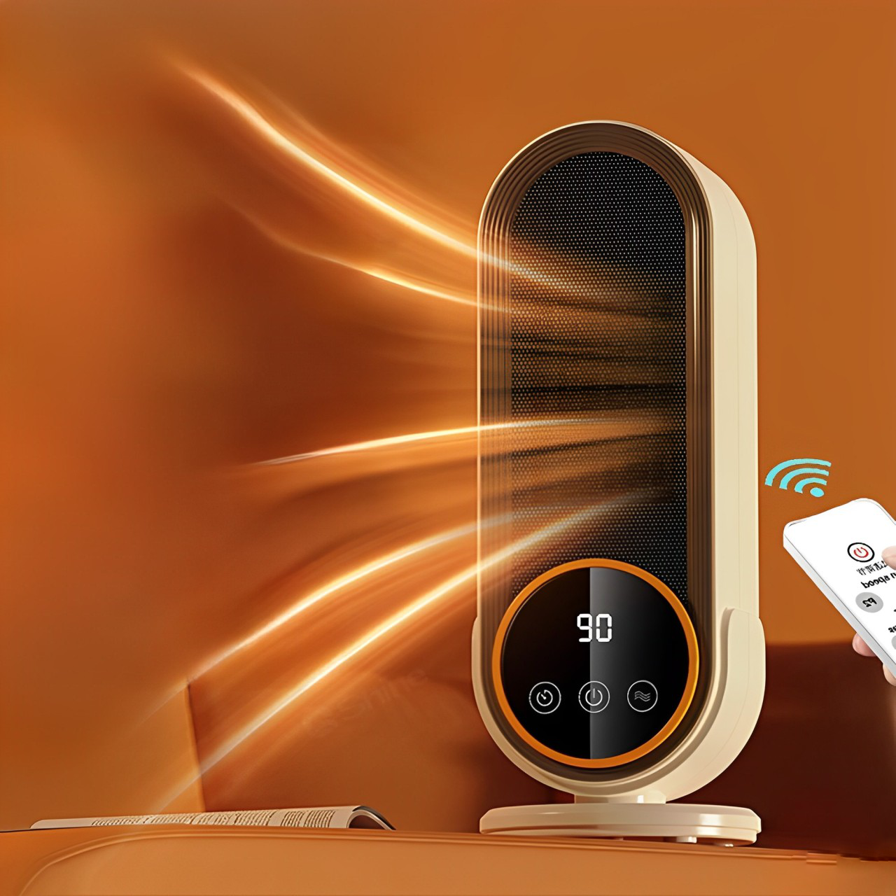 Compact Ceramic Mini Space Heater with Remote Control