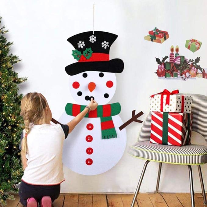 Felt Christmas Tree for Kids – Montessori Learning Toy with 32 Ornaments