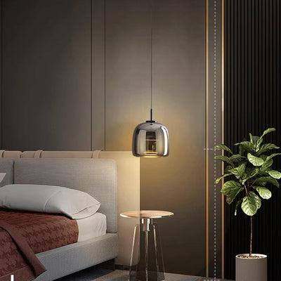 Nordic Black Glass Pendant Light with LED