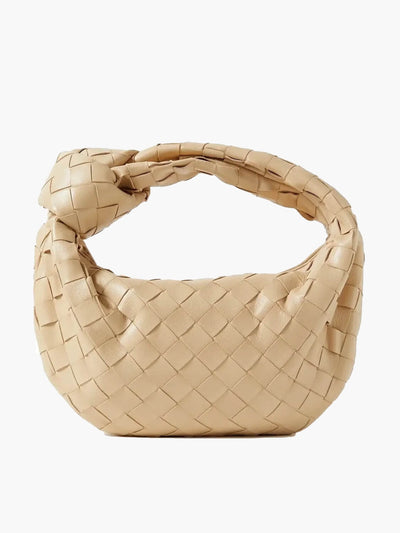 Vegan Leather Handbag Woven Shoulder Bag
