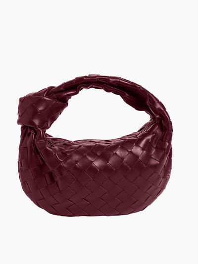 Vegan Leather Handbag Woven Shoulder Bag