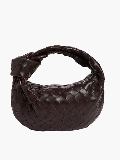Vegan Leather Handbag Woven Shoulder Bag