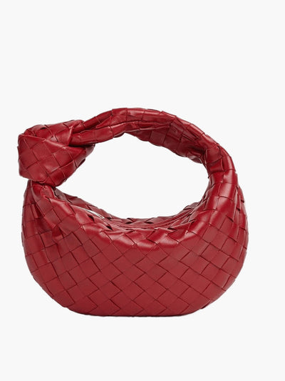 Vegan Leather Handbag Woven Shoulder Bag
