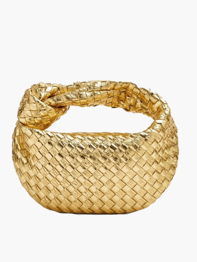 Vegan Leather Handbag Woven Shoulder Bag