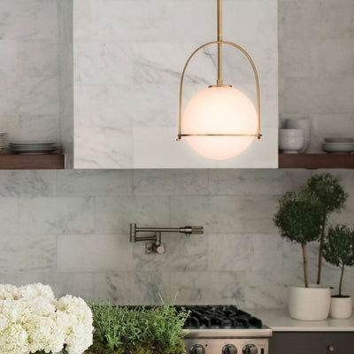 Etched Opal Glass Pendant Light – E26 Mount