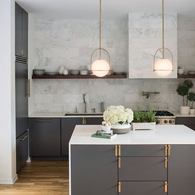 Etched Opal Glass Pendant Light – E26 Mount