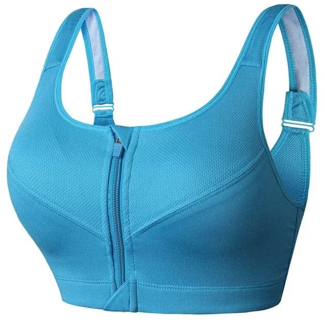 Plus Size Sports Bra with Front Zipper for Women