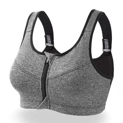 Plus Size Sports Bra with Front Zipper for Women