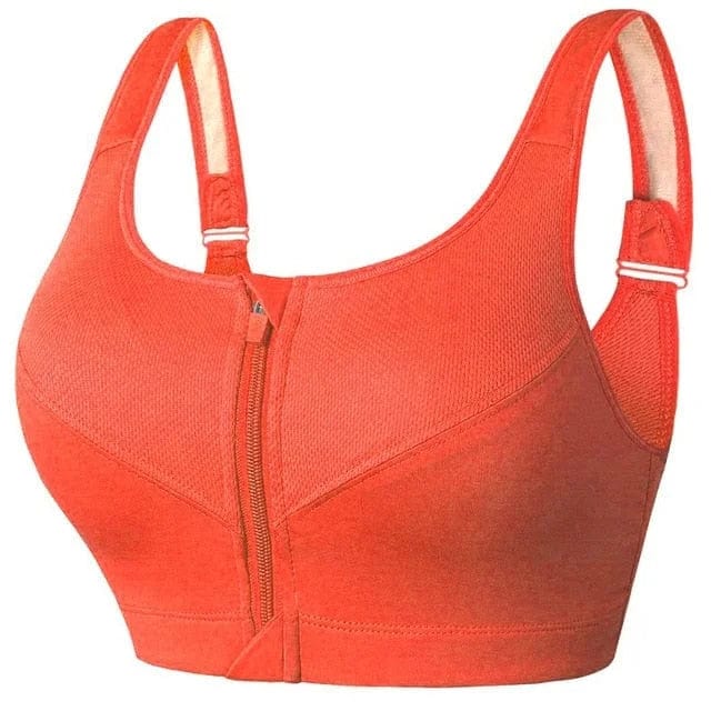 Plus Size Sports Bra with Front Zipper for Women