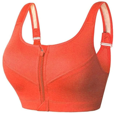 Plus Size Sports Bra with Front Zipper for Women