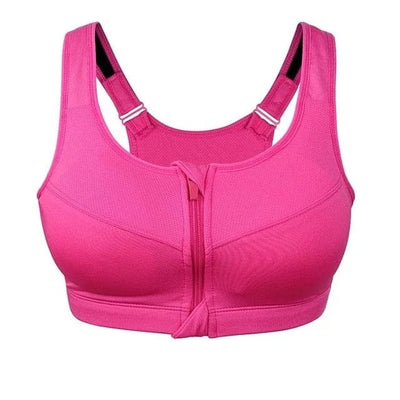 Plus Size Sports Bra with Front Zipper for Women