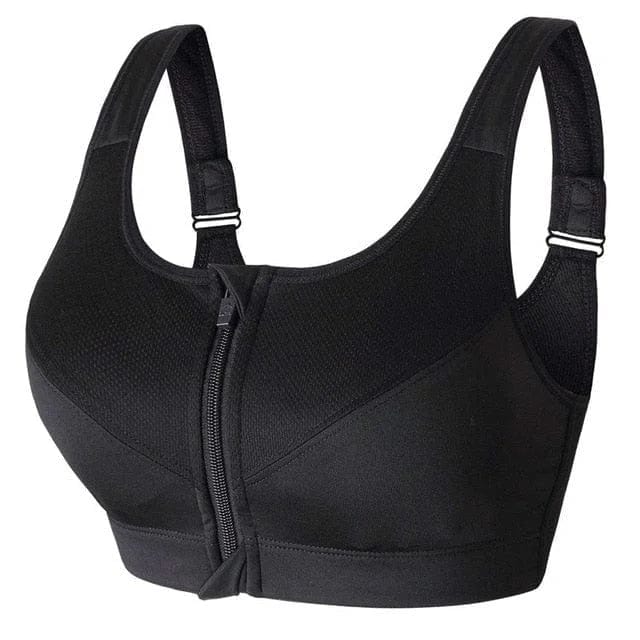 Plus Size Sports Bra with Front Zipper for Women