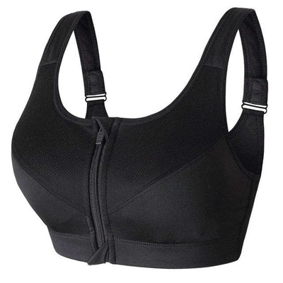 Plus Size Sports Bra with Front Zipper for Women