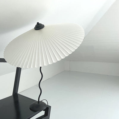 Squiggle Umbrella Table Lamp – Modern Twirl Design with Chrome Finish