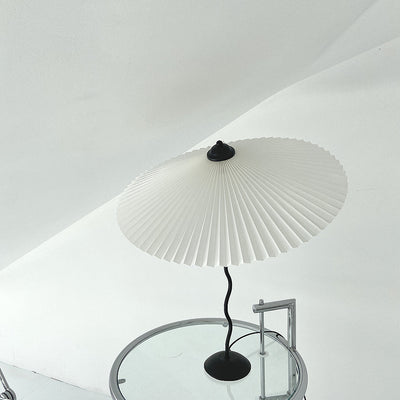 Squiggle Umbrella Table Lamp – Modern Twirl Design with Chrome Finish