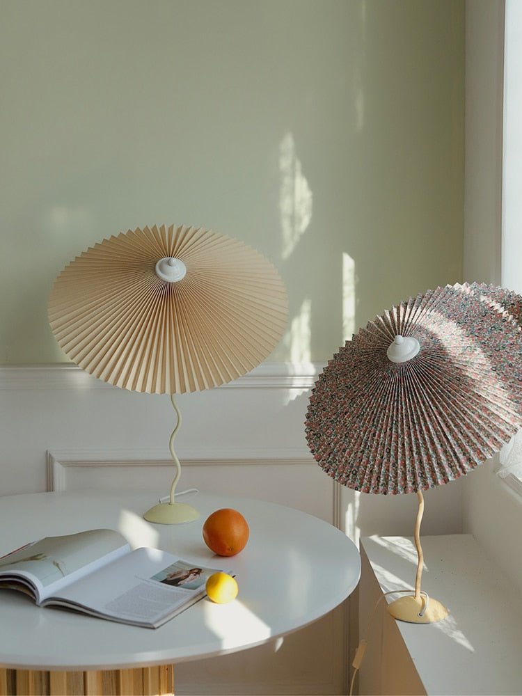 Squiggle Umbrella Table Lamp – Modern Twirl Design with Chrome Finish