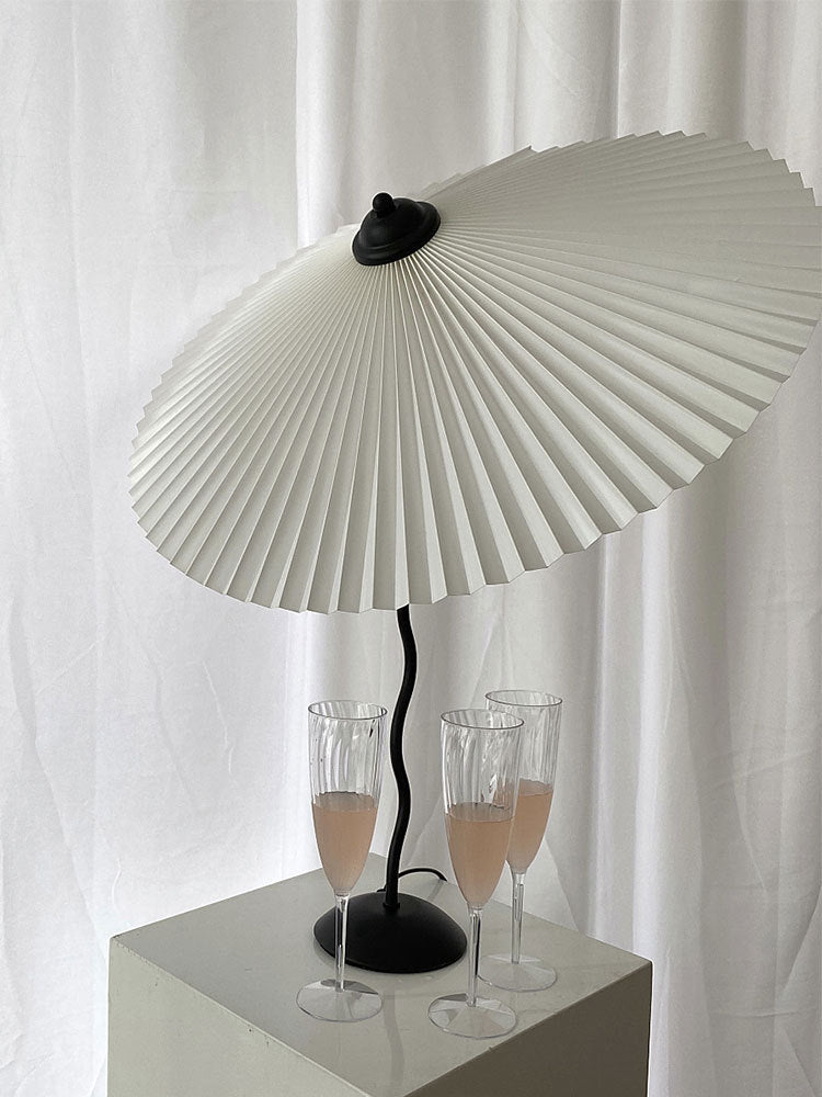 Squiggle Umbrella Table Lamp – Modern Twirl Design with Chrome Finish