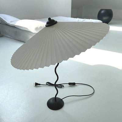Squiggle Umbrella Table Lamp – Modern Twirl Design with Chrome Finish