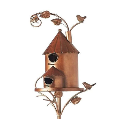 Metal Garden Birdhouse Stake Decorative Outdoor