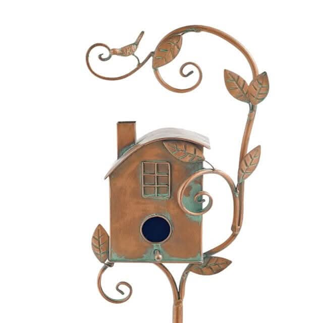 Metal Garden Birdhouse Stake Decorative Outdoor