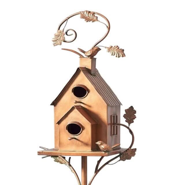 Metal Garden Birdhouse Stake Decorative Outdoor