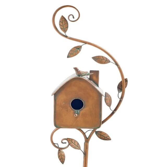 Metal Garden Birdhouse Stake Decorative Outdoor
