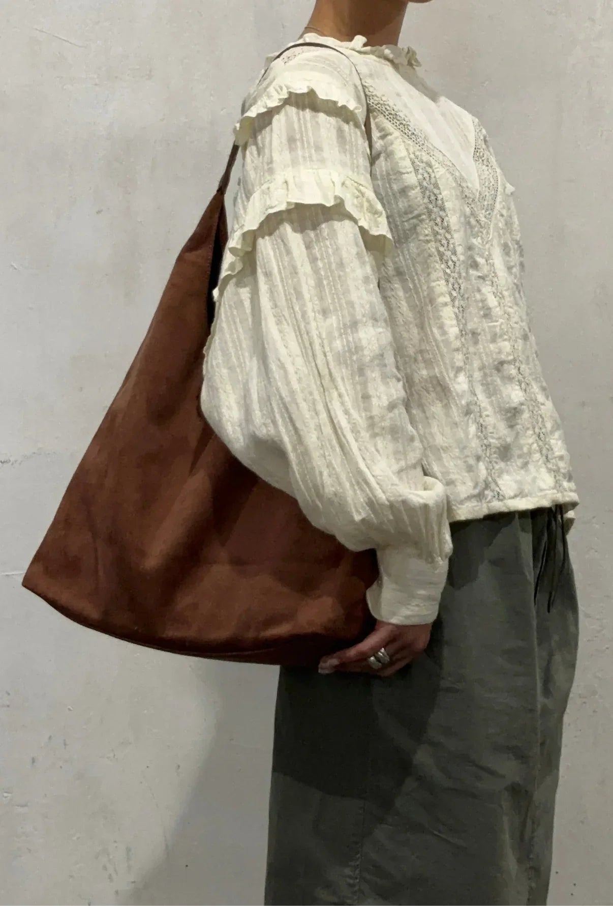 Women’s Suede Shoulder Bag with Adjustable Strap
