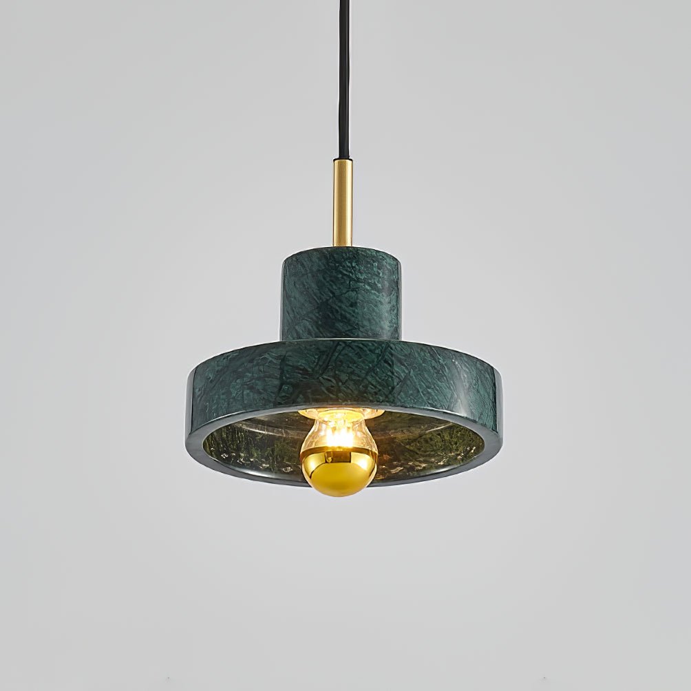 Marble Pendant Light with Brass Finish